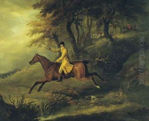 Thomas Oldaker, Huntsman to the Berkeley, on his Hunter Magic Breaking Cover, 1811 by John Nost Sartorius