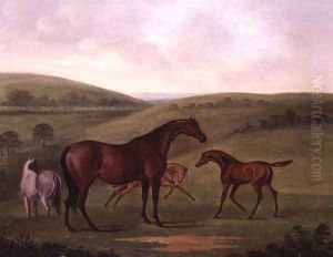 Mare with Foals in a Landscape by John Nost Sartorius