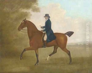 A gentleman on a chestnut hunter by John Nost Sartorius
