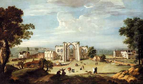 A Church Procession Entering Furness Abbey - view 1