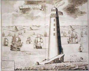 The Eddystone Lighthouse, engraved by Hendrick Hulsbergh, 1713 by Isaac Sailmaker