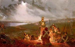 The Bivouac - The British Lines The Night Before The Battle Of Waterloo. June 17th 1815 by William Holmes Sullivan