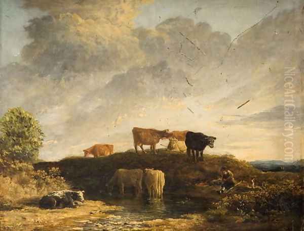 Cows at a Watering Place - view 1