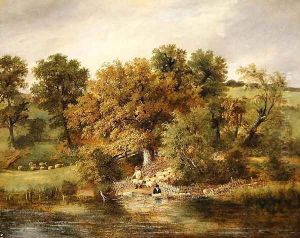 Sheep Washing at Postwick Grove, Norwich, c.1822 by James Stark