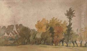 View across the field to the church by James Stark