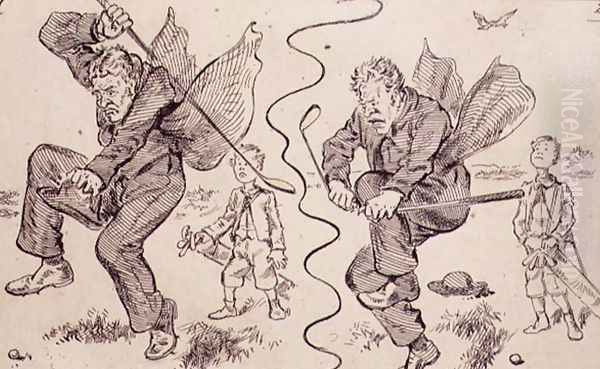 Frustration on the Golf Course, illustration from Graphic magazine, pub. c.1870 - view 1
