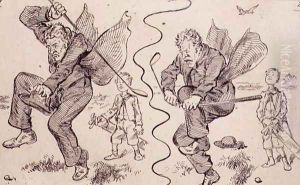 Frustration on the Golf Course, illustration from Graphic magazine, pub. c.1870 by Henry Sandercock
