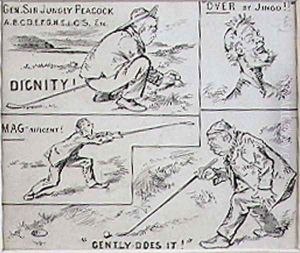 Golfing Moves, illustration from Graphic magazine, pub. c.1870 by Henry Sandercock