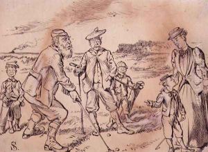 Making fun of the Golfers, illustration from Graphic magazine, pub. c.1870