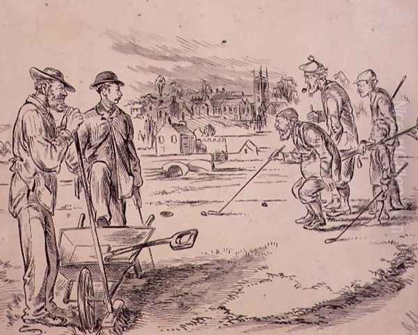 Measuring up, illustration from Graphic magazine, pub. c.1870 - view 1