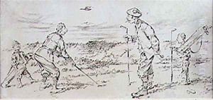 Bunkered, illustration from Graphic magazine, pub. c.1870