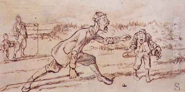 Shouting at the Caddie, illustration from Graphic magazine, pub. c.1870 - view 1