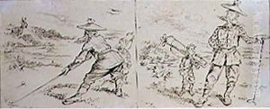 Successfully Getting out of the Bunker, illustration from Graphic magazine, pub. c.1870 by Henry Sandercock
