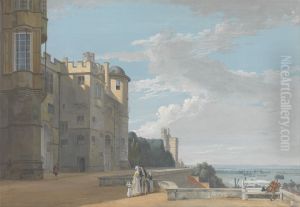 The North Terrace, Windsor Castle, Looking West by Paul Sandby