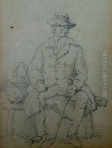 Figures Resting By A Wooden Scaffold