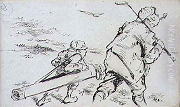 The Bumbling Golfer, illustration from Graphics magazine, pub. c.1870 - view 1