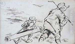 The Bumbling Golfer, illustration from Graphics magazine, pub. c.1870 by Henry Sandercock