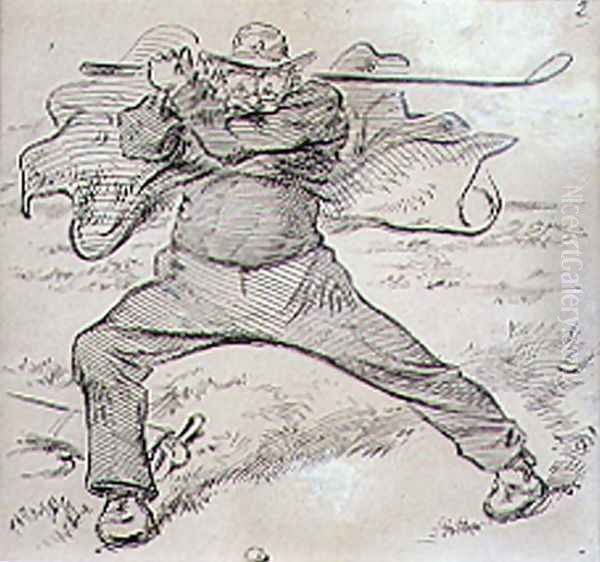 The Chaotic Golfer, illustration from Graphic magazine, pub. c.1870 - view 1