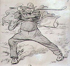 The Chaotic Golfer, illustration from Graphic magazine, pub. c.1870 by Henry Sandercock
