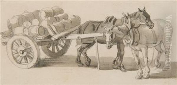 Cart Horses Resting - view 1