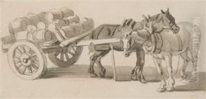 Cart Horses Resting by Paul Sandby