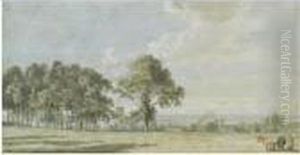 Milkmaids Near St Mary's Church, Woolwich by Paul Sandby