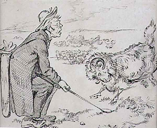 The Surprised Golfer, illustration from Graphic magazine, pub. c. 1870 - view 1