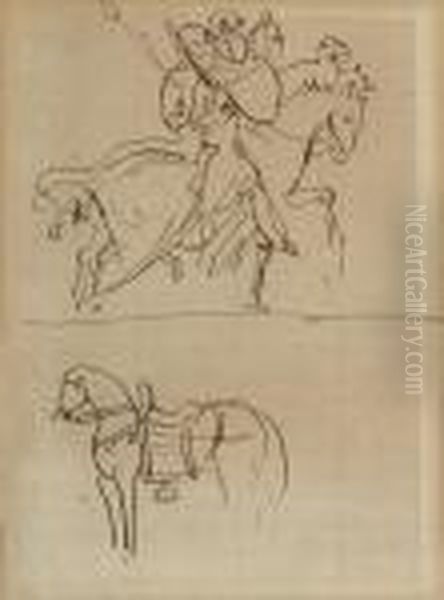 Study Of Carriage Horses - view 1
