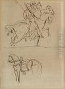 Study Of Carriage Horses by Paul Sandby