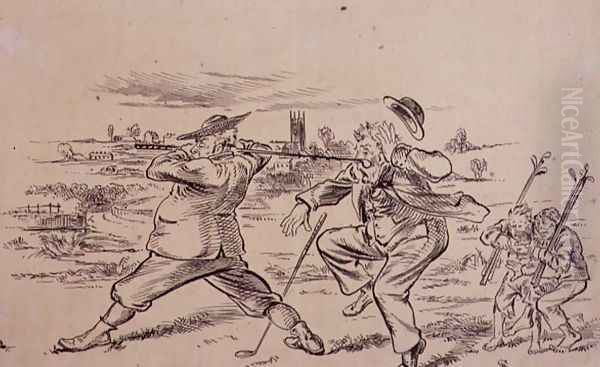 The Inconsiderate Golfer, illustration from Graphic magazine, pub. c.1870 - view 1
