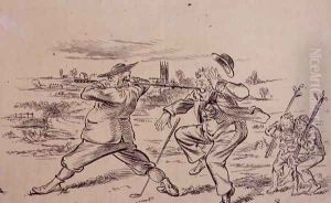 The Inconsiderate Golfer, illustration from Graphic magazine, pub. c.1870 by Henry Sandercock