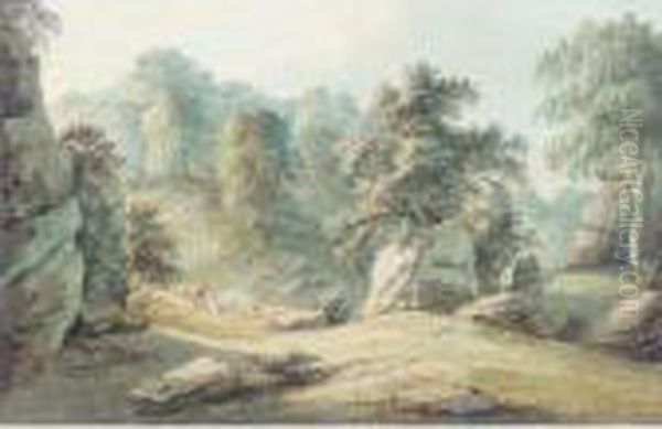 Rocky Landscape With Livestock - view 1