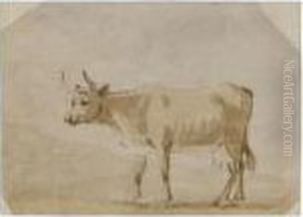 A Young Girl Seated; A Cow - view 1