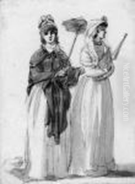 Two Ladies With Their Parasols - view 1