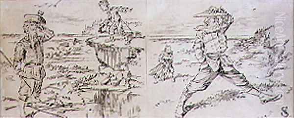 The Impatient Golfer, illustration from Graphic magazine, pub. c.1870 - view 1