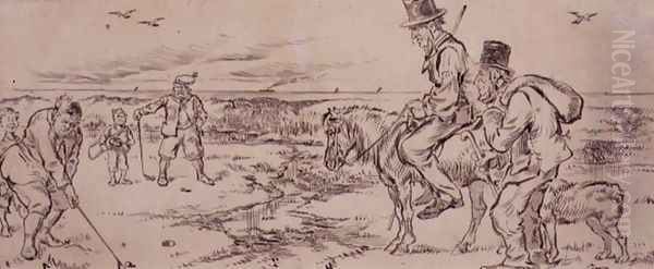 The Difficult Putt, illustration from Graphic magazine, pub. c. 1870 - view 1