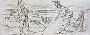 The Hesitant Golfer, illustration from Graphic magazine, pub. c.1870 by Henry Sandercock