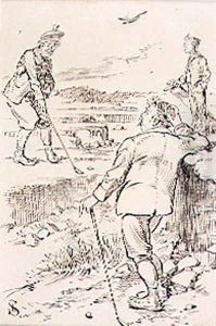 The Winning Golfer, illustration from Graphic magazine, pub. c.1870 by Henry Sandercock