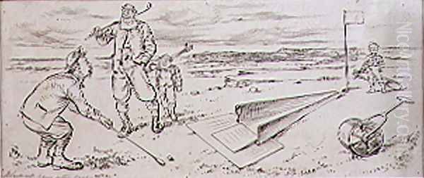 The Guided Golfer, illustration from Graphic magazine, pub. c,1870 - view 1