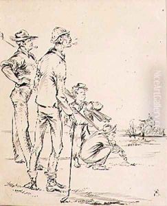 The Strategic Golfer, illustration from Graphic magazine, pub. c.1870 by Henry Sandercock