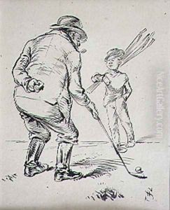 The Last Putt, illustration from Graphic magazine, pub. c.1870 by Henry Sandercock