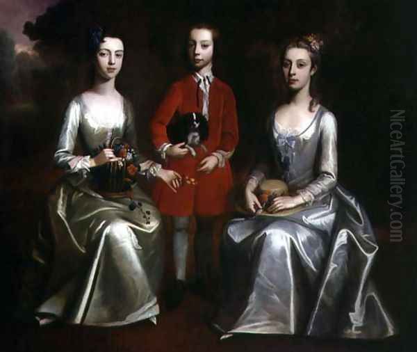 Family Portrait of Three Children, c.1720 - view 1