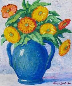 Vase With Flowers by Sven Birger Sandzen
