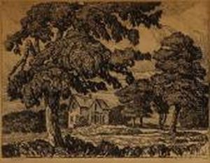 Olaf Olson's Homestead by Sven Birger Sandzen
