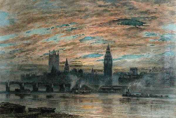 Westminster from the Surrey Bank, 1922 - view 1