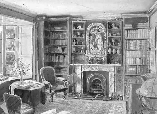 Interior of Ruskins Study at Brantwood, 1893 - view 1