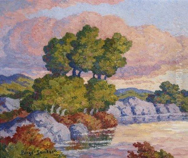 Twilight, Smoky Hill River, Kansas - view 1