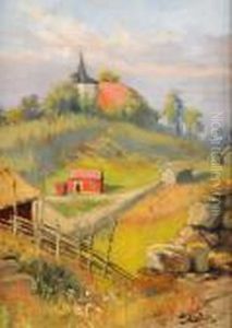 Landskap Med Kyrka by Sven Birger Sandzen