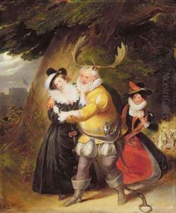 Falstaff at Hernes oak from The Merry Wives of Windsor, Act V, Scene V, 1832 by James Stephanoff