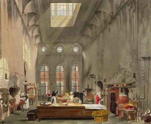 Kitchen, St. Jamess Palace, engraved by William James Bennett 1787-1844 from The History of the Royal Residences by William Henry Pyne 1769-1843 pub. 1819